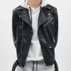 Faux leather biker jacket